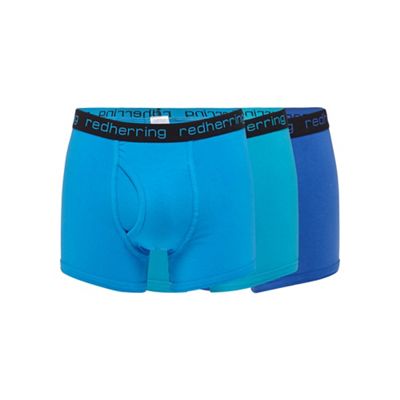 Red Herring Pack of three blue keyhole trunks